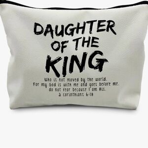 Daughter of the King White Cosmetic Bag